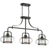 QUOIZEL Trilogie de lampe suspendue E27 40W Steel, verre Altbronze l: 25,4 cm b: 96,5 cm Ø96.5 cm Hauteur de taille dimmable réglable