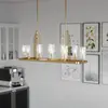 ELSTEAD Quintatesse Kronleuchter Kimrose E14 40W Steel, laiton brossé En verre transparent, ondulé l: 32,5 cm h: 44,9 cm b: 113,7 cm Hauteur dimmable réglable