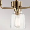 KICHLER Lustre Aivian E27 40W Steel, verre En laiton altéré b: 57,4 cm Ø57,4 cm à hauteur dimmable réglable