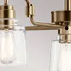 KICHLER Lustre Aivian E27 40W Steel, verre Laiton altéré b: 76,2 cm Ø76.2 cm Hauteur dimmable réglable