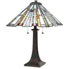 QUOIZEL Lampe de table Maybeck E27 40W Steel, résine, verre synthétique Valiant Bronze B: 40,6 cm Ø40,6 cm Dimmable