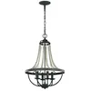FEISS Kronleuchter nori E14 40W Steel, bois Zinc altéré, sombre, avec gris de bois flotté b: 43,5 cm Ø43,5 cm Hauteur dimmable réglable