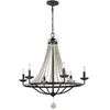 FEISS Kronleuchter nori E14 40W Steel, bois Zinc altéré, sombre, avec gris de bois flotté b: 82,3 cm Ø82.3 cm Hauteur dimmable réglable