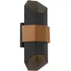 Quoizel LED Wand Buitenlamp Chasm | 5.5W 3000K Lm 830 | IP44 | Dimbaar | Matte Black (with painted wood effect strap)