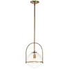 ELSTEAD Lampe suspendue de Quintatesse Somerset E27 40W Steel, laiton Verre transparent H: 43,3 cm Ø28.9 cm Hauteur dimmable réglable