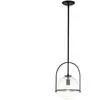 ELSTEAD Lampe suspendue de Quintatesse Somerset E27 40W Steel, noir Verre transparent h: 43,3 cm Ø28.9 cm Hauteur dimmable réglable