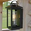 ELSTEAD Lampe murale Quintatesse Atwater E27 40W IP44 epmm (composite en plastique / pierre), noir Verre transparent l: 17,6 cm h: 35,5 cm b: 16,5 cm Dimmable
