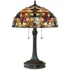 Lampe - Kami - Bronze vintage et verre Tiffany