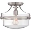 Quoizel LED Plafondlamp Penn Station | 1X E27 Max 60W | Dimbaar | Brushed Nickel