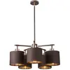 Suspension - LEDS-C4 - Balance - Laiton poli - 5 abat-jour marron - De...
