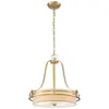 QUOIZEL Lampe suspendue Gotham E27 100W en verre, verre, crème parapluie Brackage en laiton L: 58,4 cm B: 58,4 cm Ø58.4 cm Hauteur dimmable réglable