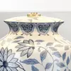 ELSTEAD Lampe de table Ying E27 1x40W Céramique bleu-blanc, Polycotton White h: 65 cm b: 38 cm Dimmable