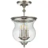 FEISS Plafonnier pickering lane E14 3x40W acier nickel poli, verre bullé transparent h: 42,7cm l: 25,4cm dimmable