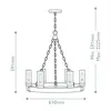 Hinkley LED Kroonluchter | 6X E27 Max 40W | IP44 | Sequoia wood effect...