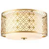 ELSTEAD Plafonnier ziggy E27 2x60W acier peint or, verre h: 22,9cm Ø40,6cm dimmable