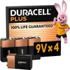 Duracell MN1604 Plus 9V batterij (blok) Alkaline 9 V 4 stuk(s)