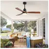 TANANT Ventilateur de plafond 132 cm, avec 3 pales en bois massif et é...