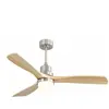 EIFSON Ventilateur de plafond 132 cm, avec 3 pales en bois, lumière LE...