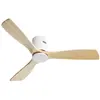 EIFSON Ventilateur de plafond 132cm, avec 3 pales en bois massif, sile...