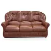 VENTE-UNIQUE Canapé fixe 3 places en cuir de buffle - DAPHNE - Marron Chocolat - 183x91x97cm