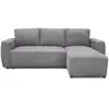 CASAPY Canapé d'angle convertible réversible 3-4 places PHARELL - velours côtelé Anthracite - Coffre de rangement - L224 x P155 x H85 cm