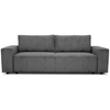CASAPY Canapé convertible 3 places JOSH - Velours côtelé Anthracite - Coffre de rangement - L 197 x P 117 x H 65 cm
