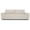 Canapé droit convertible 3 places JOSH - velours côtelé beige - Coffre...