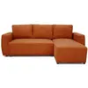 CASAPY Canapé d'angle convertible 3 à 4 places PHARELL - Tissu velours cotelé terracotta - Réversible - L 224 x P 155 x H 85 cm