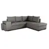 CASAPY Canapé d'angle convertible réversible 4 places MITCHELL - Tissu Anthracite - L 247 x P 91 x H 205 cm - Coffre de rangement