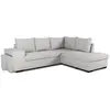 CASAPY Canapé d'angle convertible réversible 4 places MITCHELL - Tissu Gris - L 247 x P 91 x H 205 cm - Coffre de rangement