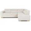 CASAPY Canapé d'angle convertible réversible - 4/5 places - KELIO - Velours côtelé beige - 245 x 184 x 77/87cm