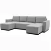 Canapé d'angle convertible panoramique PHARELL 5/6 places - Tissu sour...