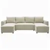 Canapé d'angle convertible panoramique PHARELL 5/6 places - Tissu velo...
