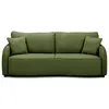 Canapé convertible BARI 3 places - Tissu olive - Coffre de rangement -...