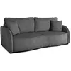 Canapé convertible 3 places - BARI - Velours cotelé - Anthracite - Cof...