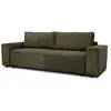 Canapé convertible 3 places - JOSH - Tissu Lincoln Kaki - Coffre de ra...