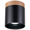 SOLLUX Plafonnier RIF GU10 1 x max.10W LED bois naturel/noir H: 14cm Ø12cm dimmable