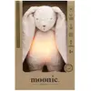 Moonie Peluche veilleuse lapin nature bio avec sons & lumières rose 2.0