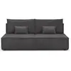 HOMIFAB Canapé convertible 3 places avec coffre de rangement en velours côtelé gris anthracite - Milla New