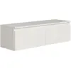 Meuble TV 2 portes -suspendu - BEMMI- 100 cm - blanc