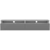 SELSEY Meuble TV - REDNAW - 140 cm - blanc mat / gris brillant - 2 niches ouvertes - avec 2 tiroirs - style moderne