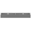 SELSEY Meuble TV - REDNAW - 180 cm - blanc mat - gris brillant - 2 niches ouvertes - avec 2 tiroirs - style moderne - avec LED