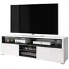 Meuble TV / Meuble de salon - MARIO - 140 cm - blanc mat / noir brilla...