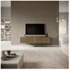 SELSEY Meuble TV - TELIRE - Meuble TV 140 cm noir avec façade artisana...