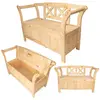 KADAX Banc de jardin avec coffre Lena brut