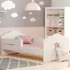 KOBI Lit enfant 140x70 cm + sommier + matelas + barrière de sécurité