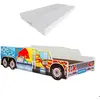 KOBI Lit enfant "MONSTER TRUCK" sommier avec matelas 160x80 cm