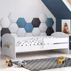 KOBI Lit Enfant + Matelas + Barriere De Securite 140x70