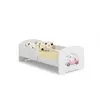 KOBI Lit enfant 140x70 cm + sommier + matelas + barrière de sécurité