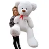 Nounours en peluche énorme Teddy Bear 75+85 blanc-rouge